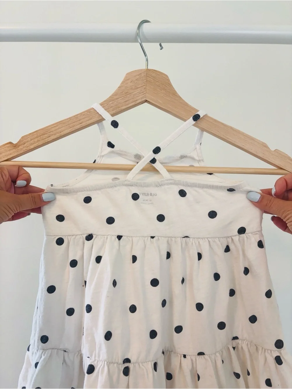 Old Navy, White & Black Polka Dot Sundress | 100% Cotton | 18-24M